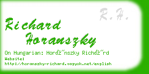 richard horanszky business card